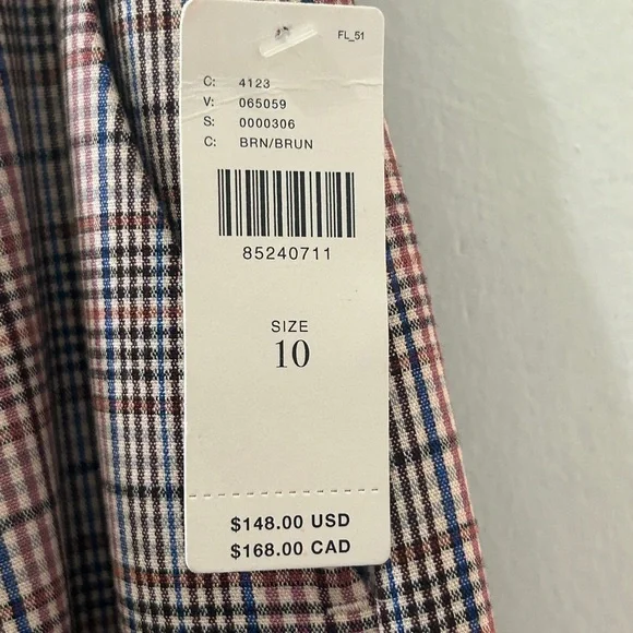 NWT Avery Pleated Wide-Leg Trousers by Maeve: Plaid Edition from Anthropologie - Picture 8 of 11